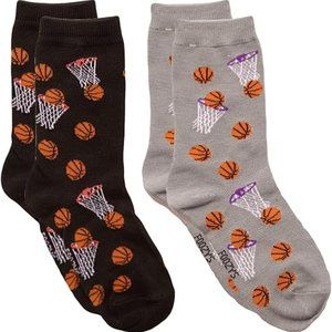 Basketball Ball Hoop Dribble Swish Airball Jordan Sport Team 2 Pairs Men's Socks